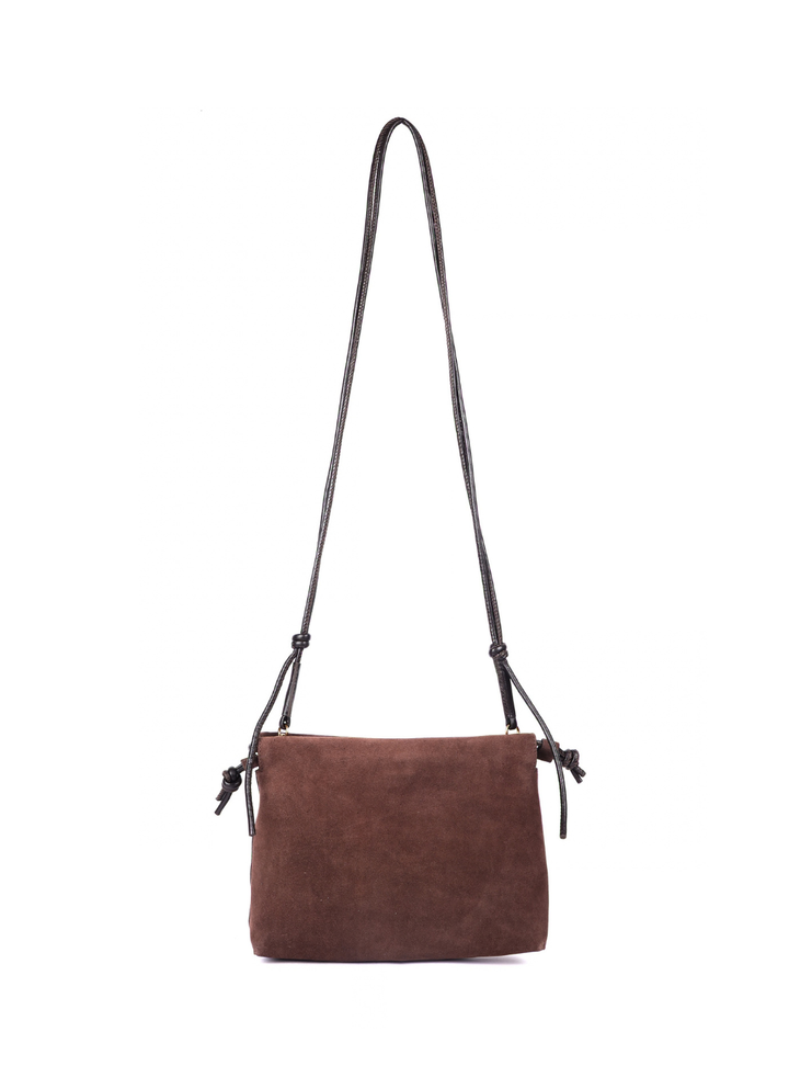 Gracie Suede Drawstring Bag - Brown