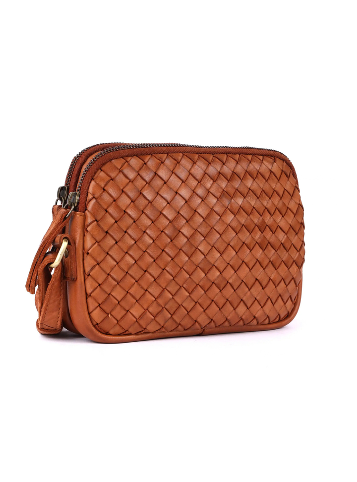 Nancy Woven Cross Body - Tan