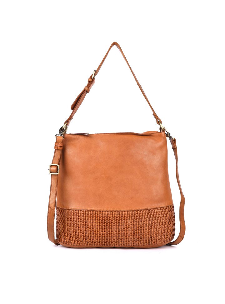 Skye Woven Shoulder Bag - Tan