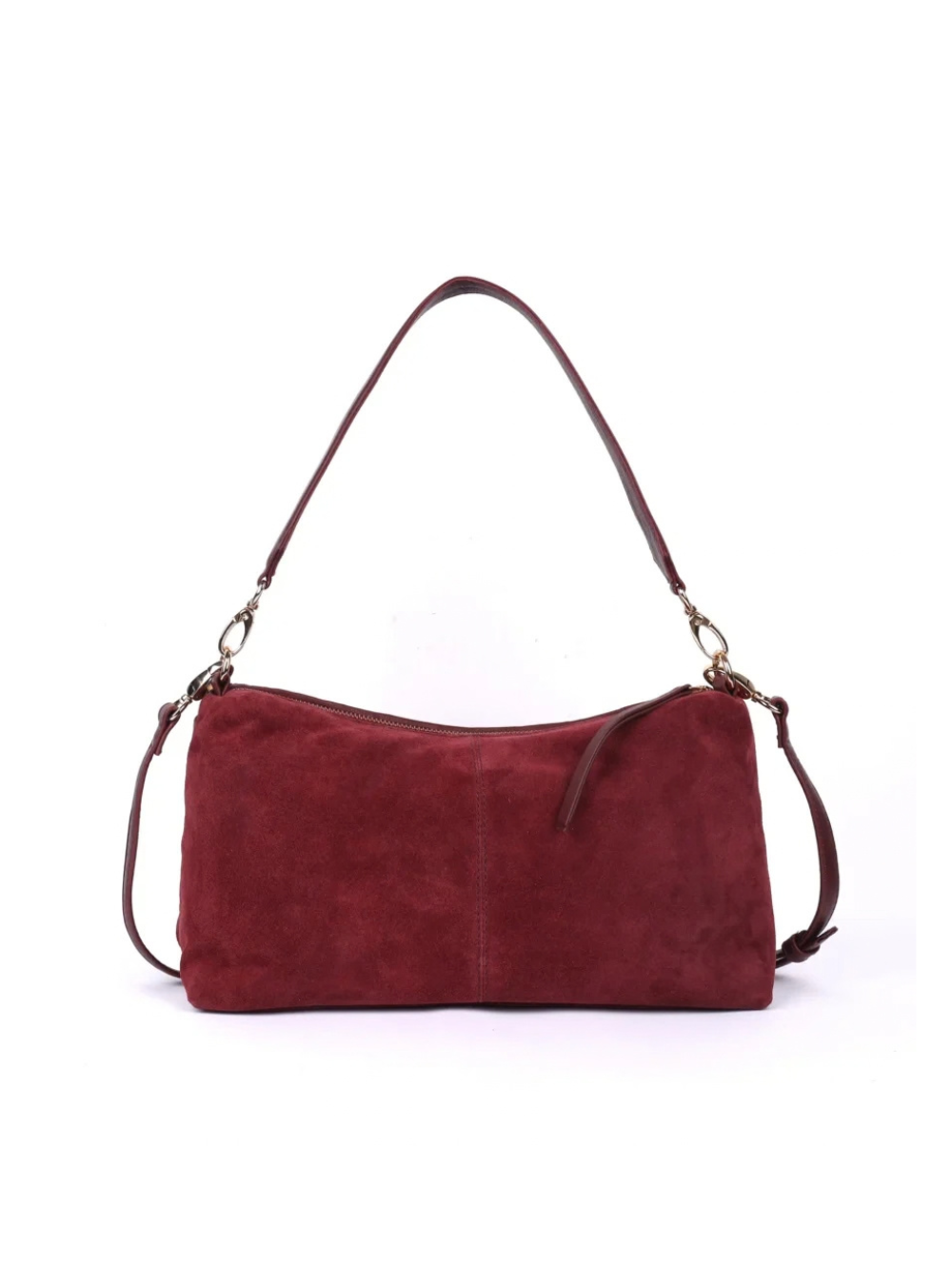 Cleo Woven Suede Small Bag - Wine