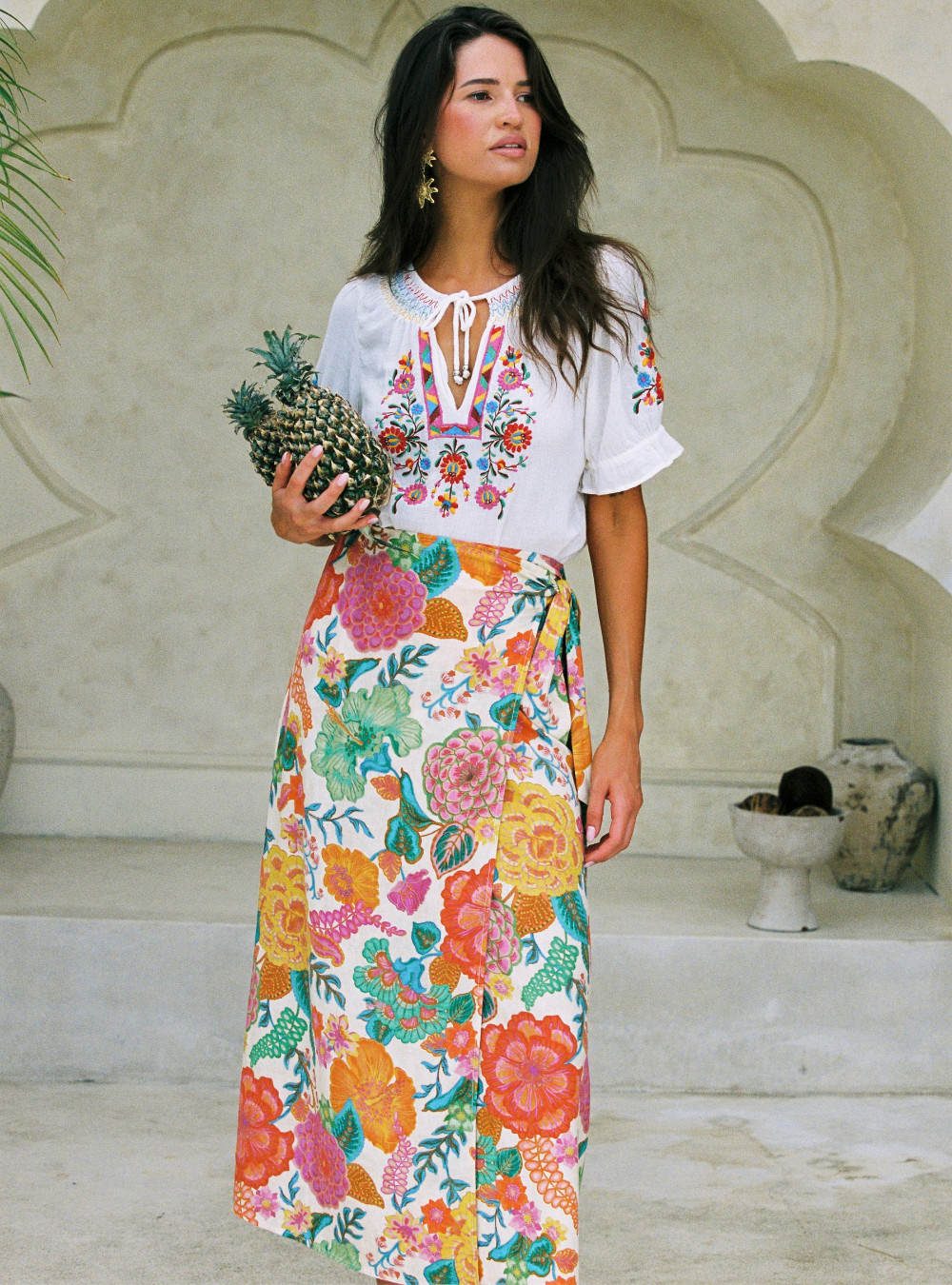 Barefoot Midi Skirt - White Sands