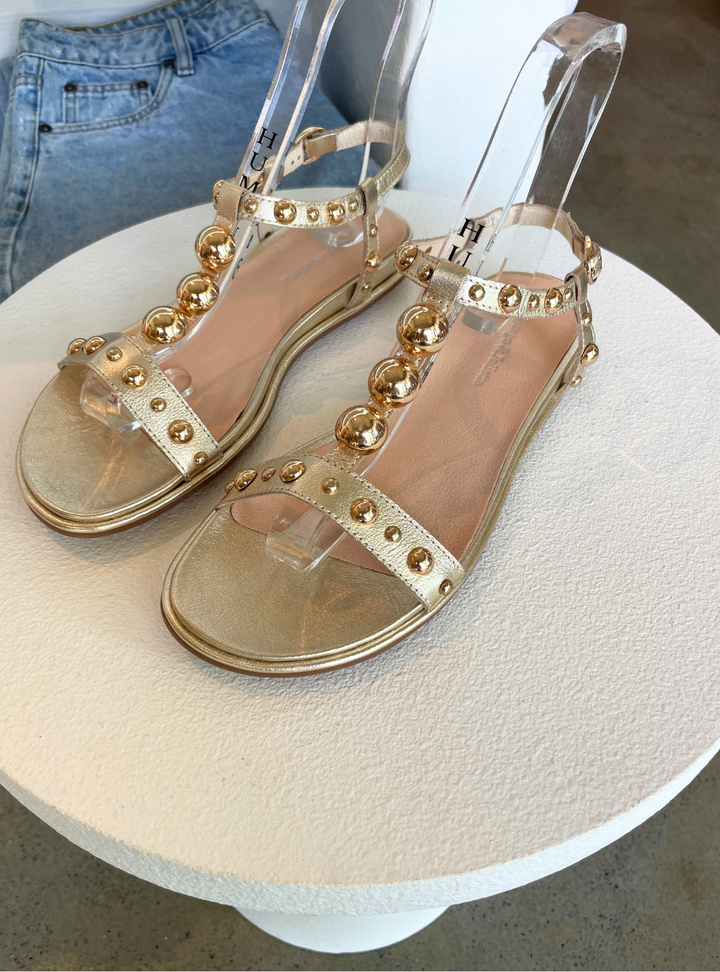 Barrey Pale Gold Leather Sandals