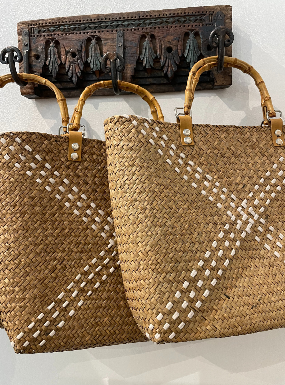 Cross Woven Tote - Natural