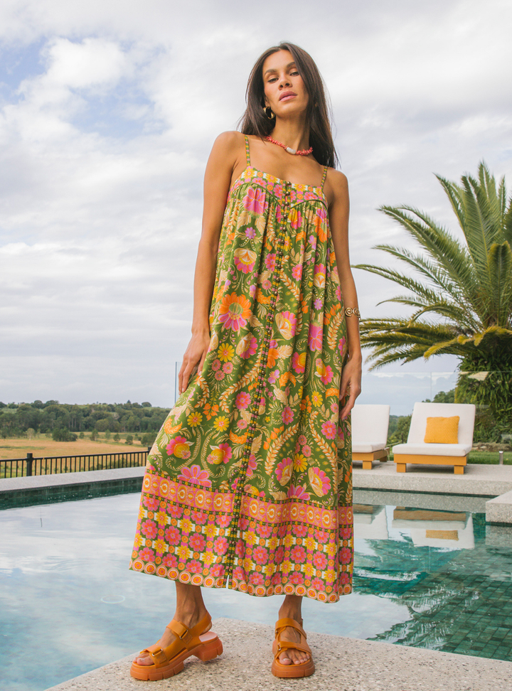 Estella Midi Dress - Guava