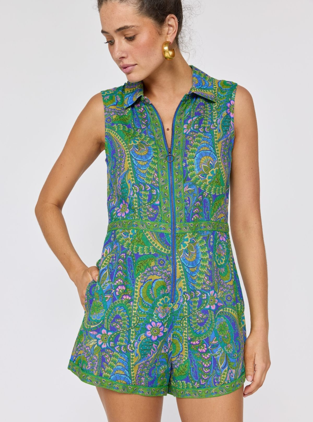 Roadhouse Romper - Lagoon