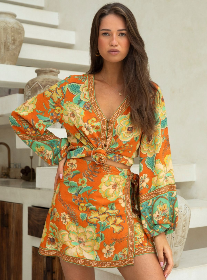Barefoot Mini Skirt - Tango