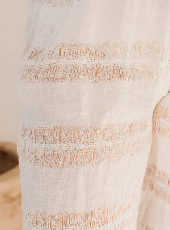 Bettina Pant - Raw Stripe Bianco