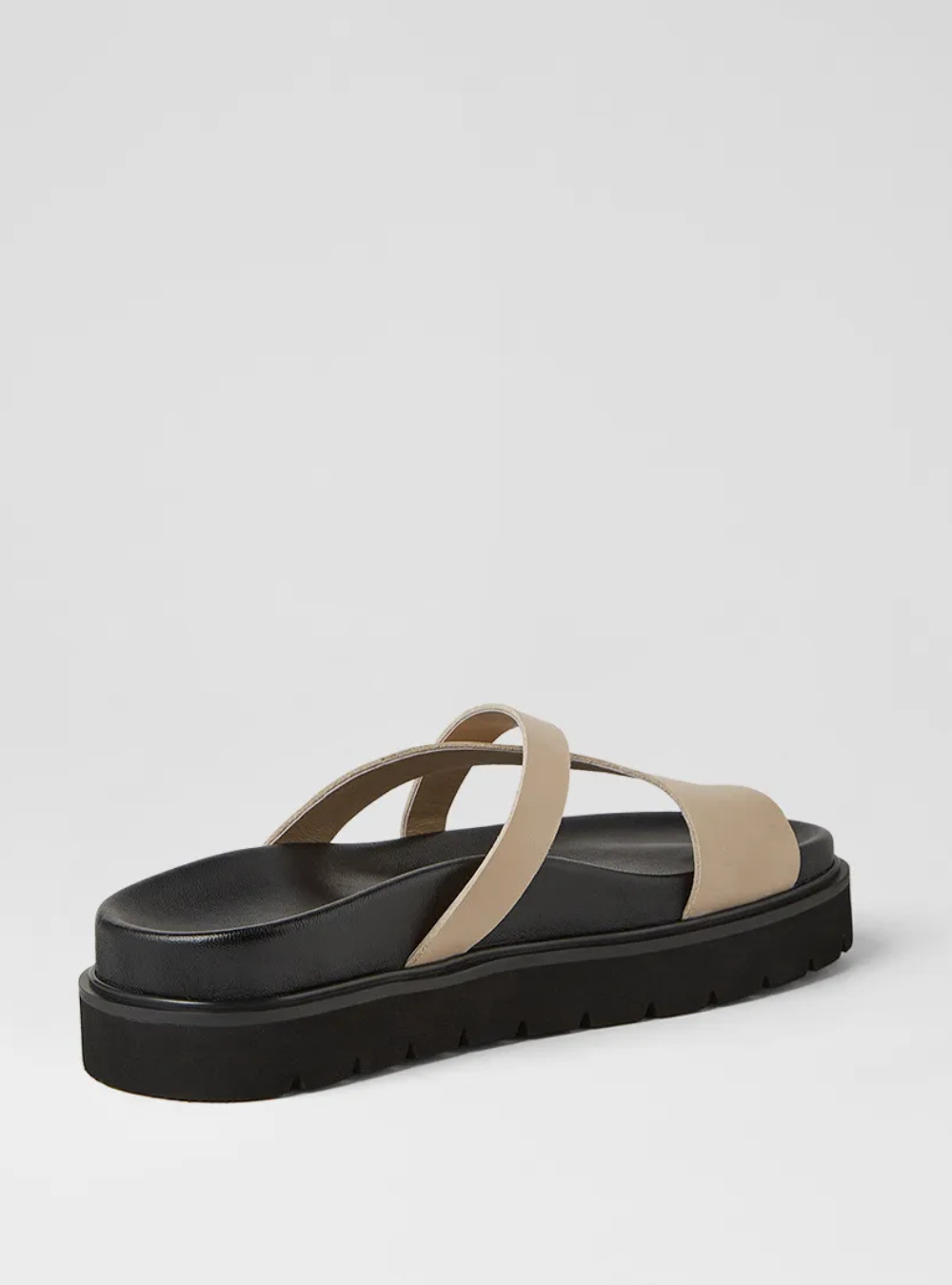 Margee Leather Slides - Latte Black