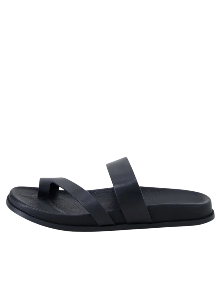 Haulen Leather Sandals - Black