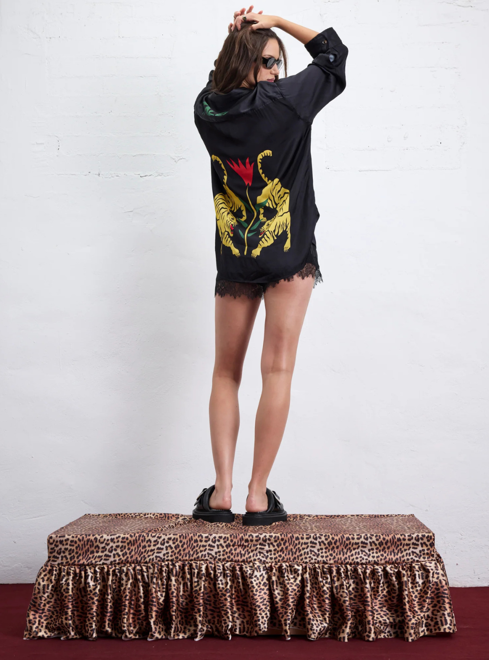 Crouching Tiger Long Sleeve Shirt - Black