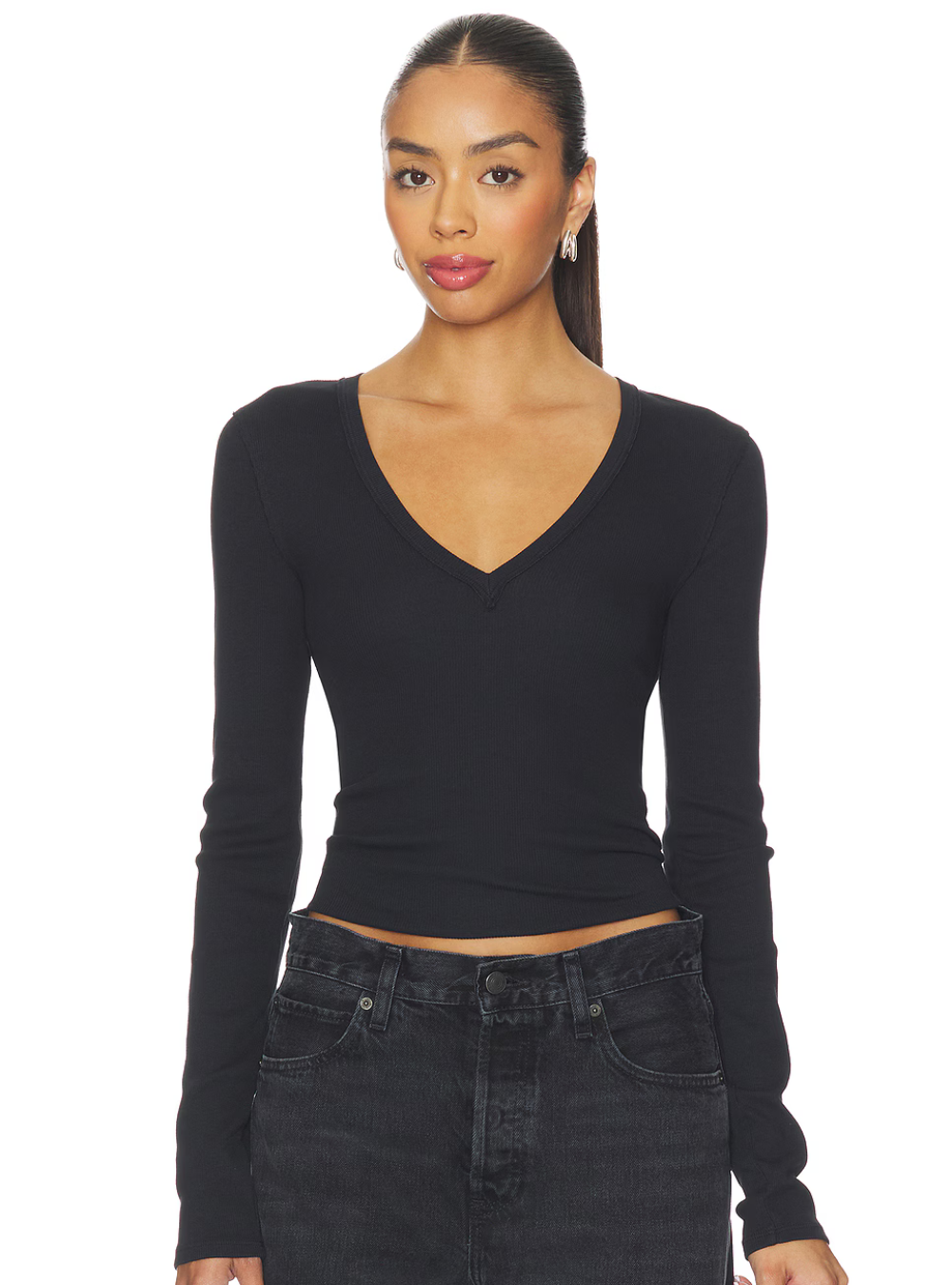 Neria Long Sleeve Top - Black