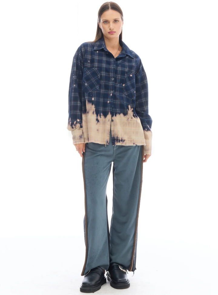 Bleached Checked Cord Shirt