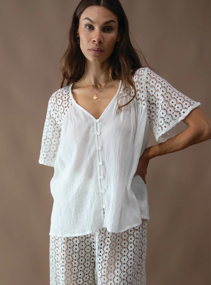 Brigette Lace Blouse - Ivory