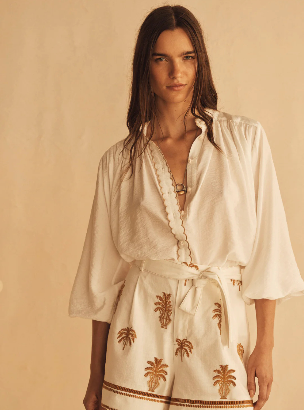 Bianca Scallop Billow Sleeve Blouse