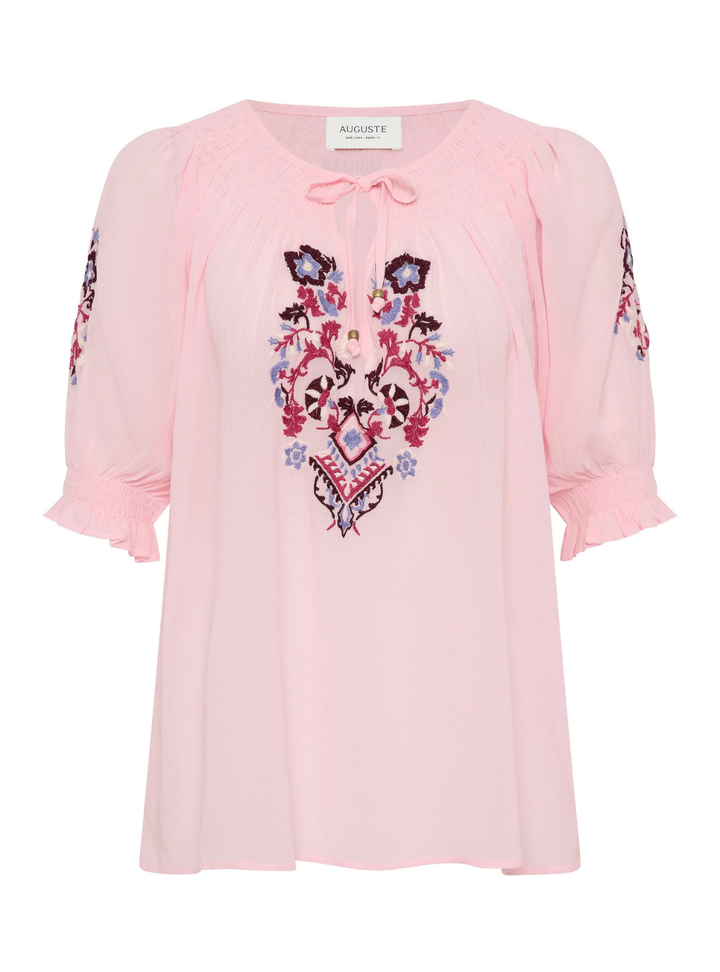 Indra Embroidered Blouse - Pastel Pink