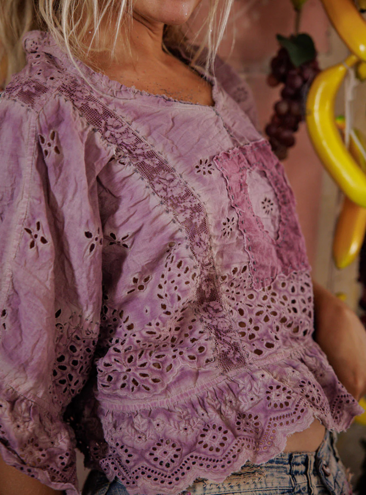 Magnolia Pearl Eyelet Rosemary Blouse 2215 - Purple Boba