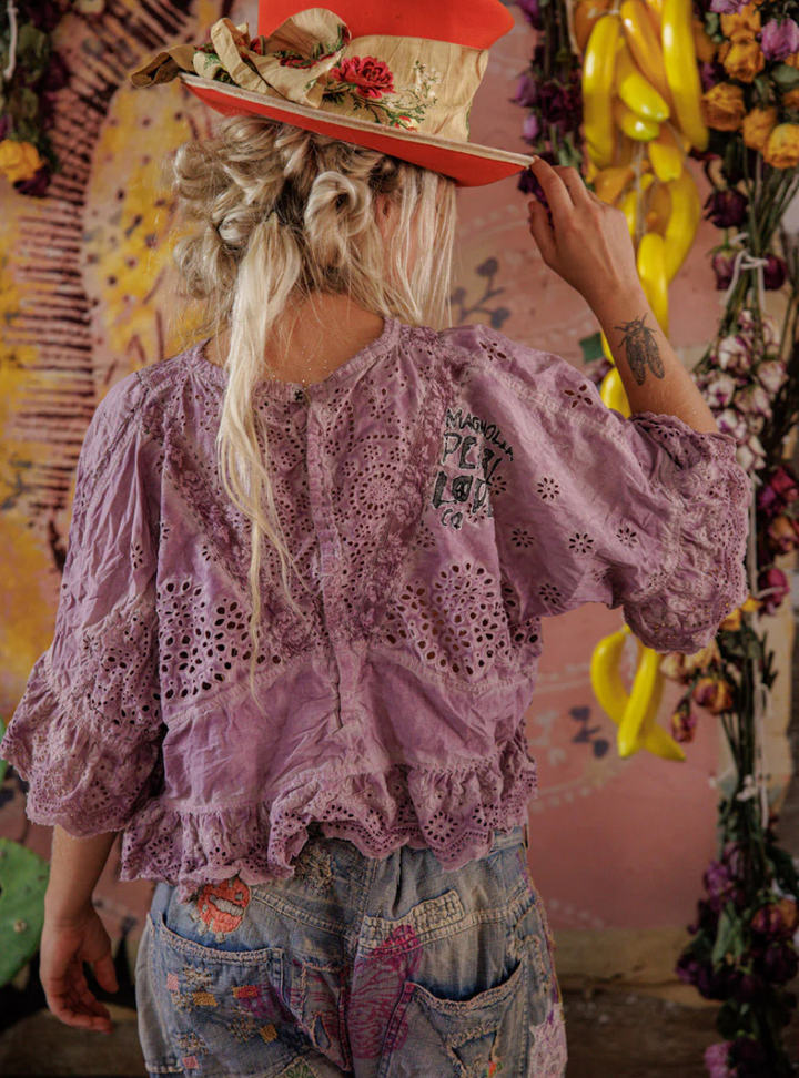 Magnolia Pearl Eyelet Rosemary Blouse 2215 - Purple Boba