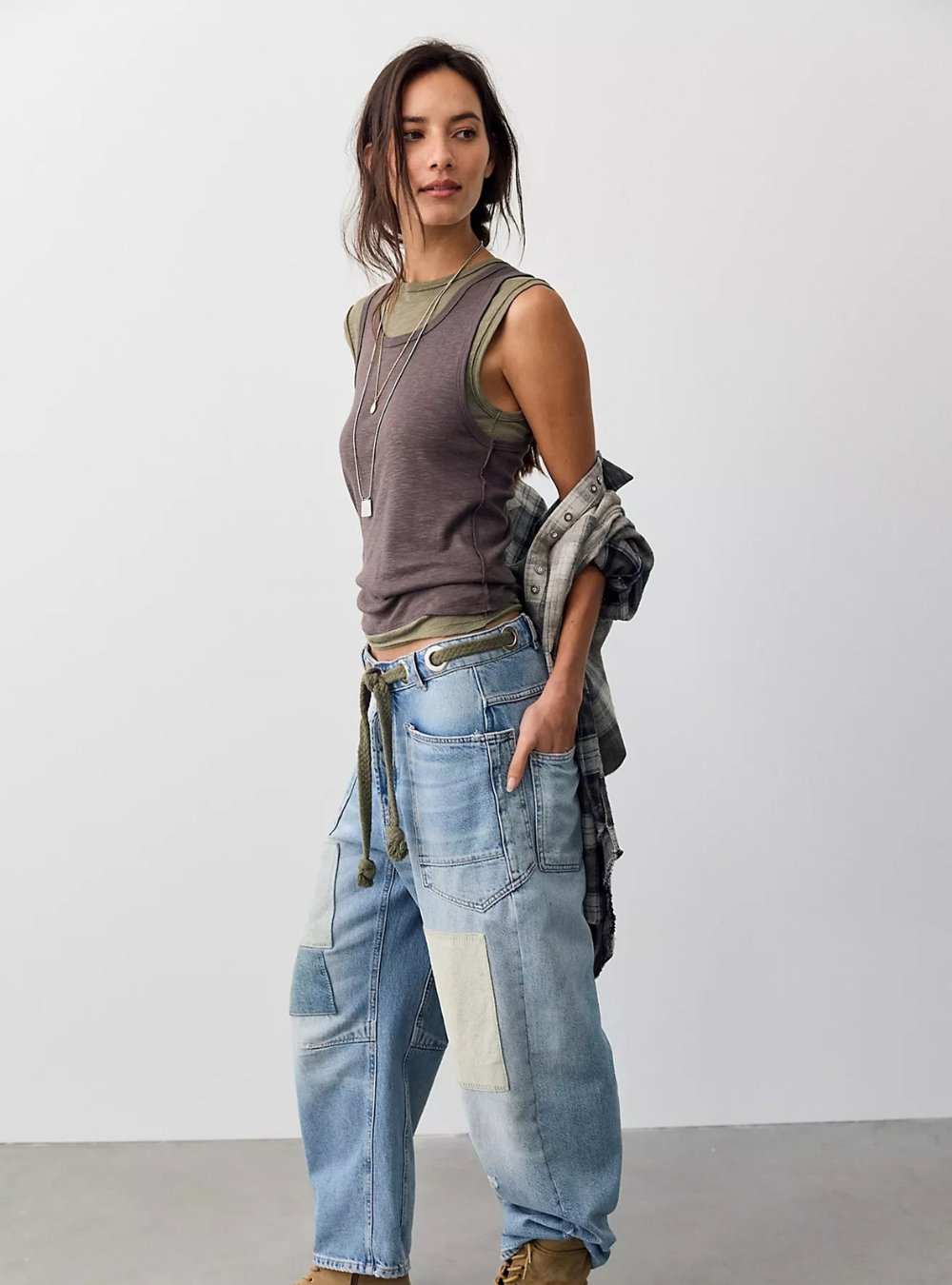 Free People Moxie Pull-On Barrel Jeans - Truest Blue
