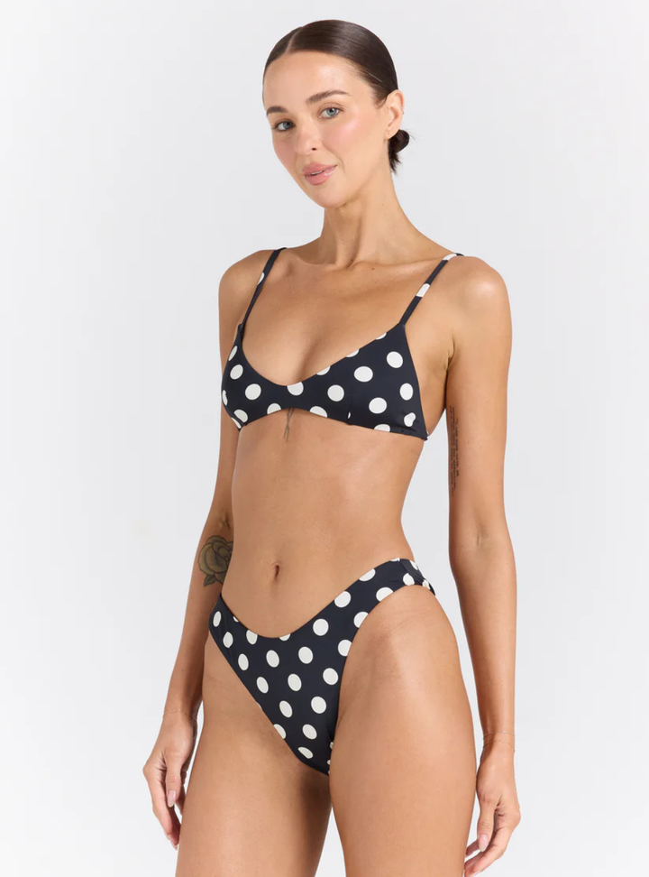 Seaside High Cut Cheeky Bottom - Black