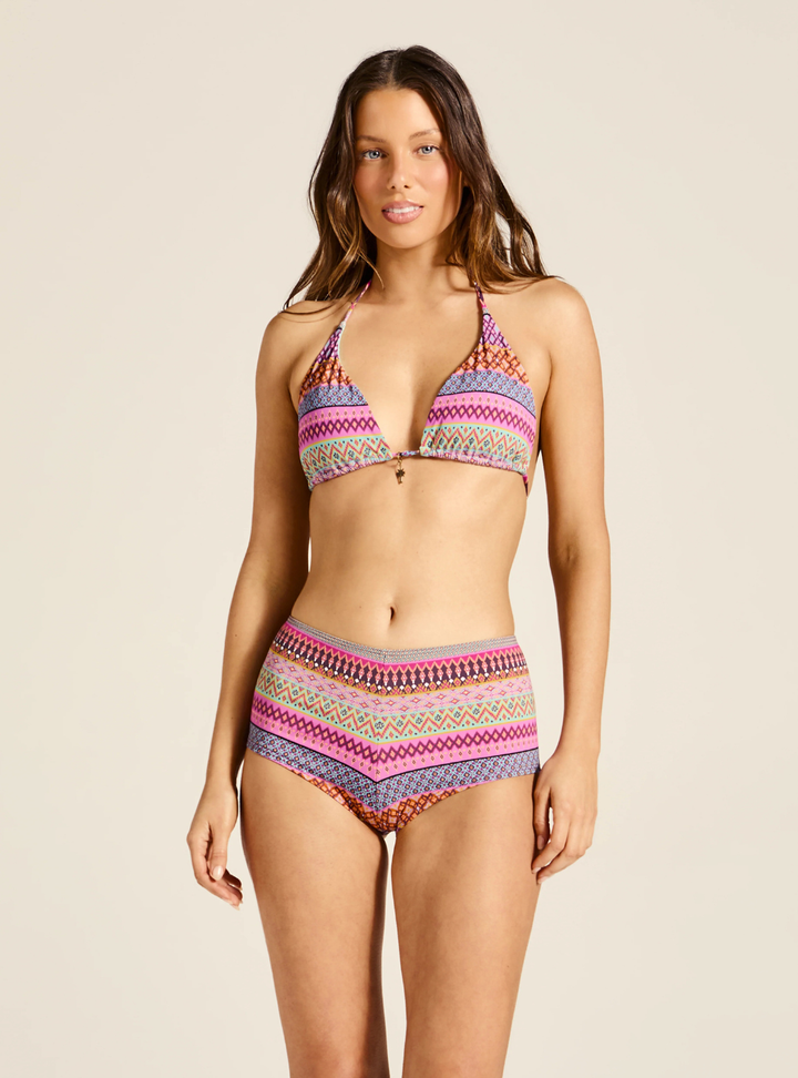 Mica Beach Short Bikini Bottom - Utopia Stripe