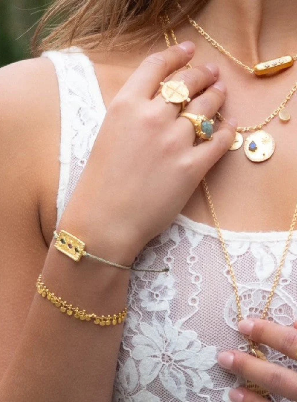 Beige Amira Bracelet - Multi Tourmaline