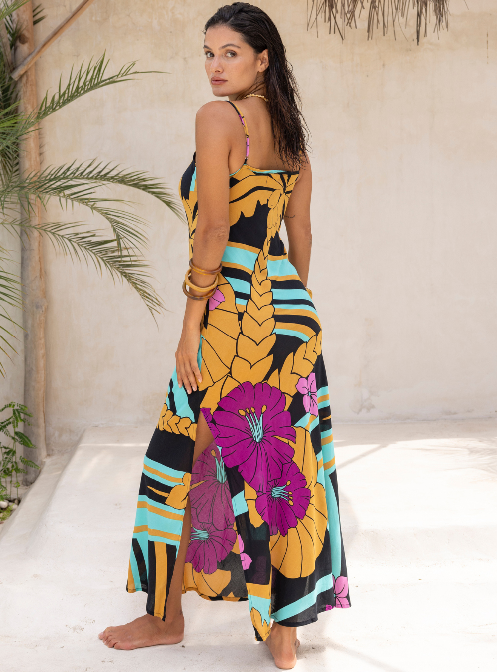 Summer Breeze Maxi Slip - Peacock Royale