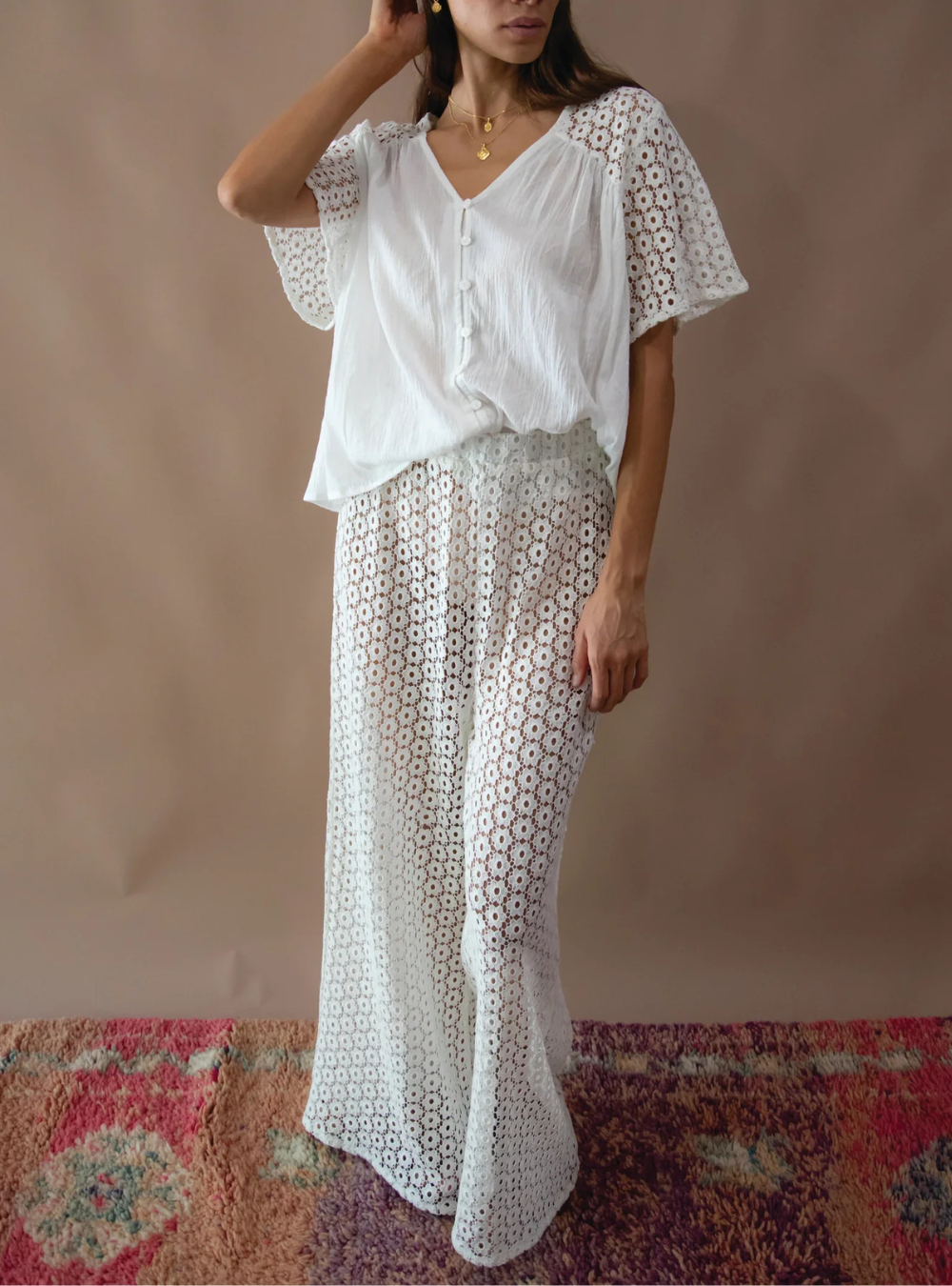 Brigette Lace Pant - Ivory