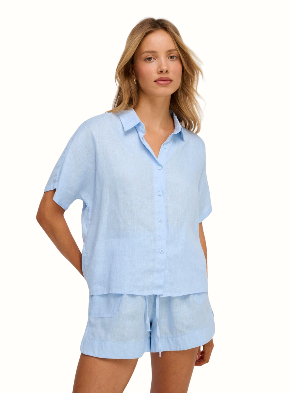 Bronte Linen Shorts - Chambray Blue