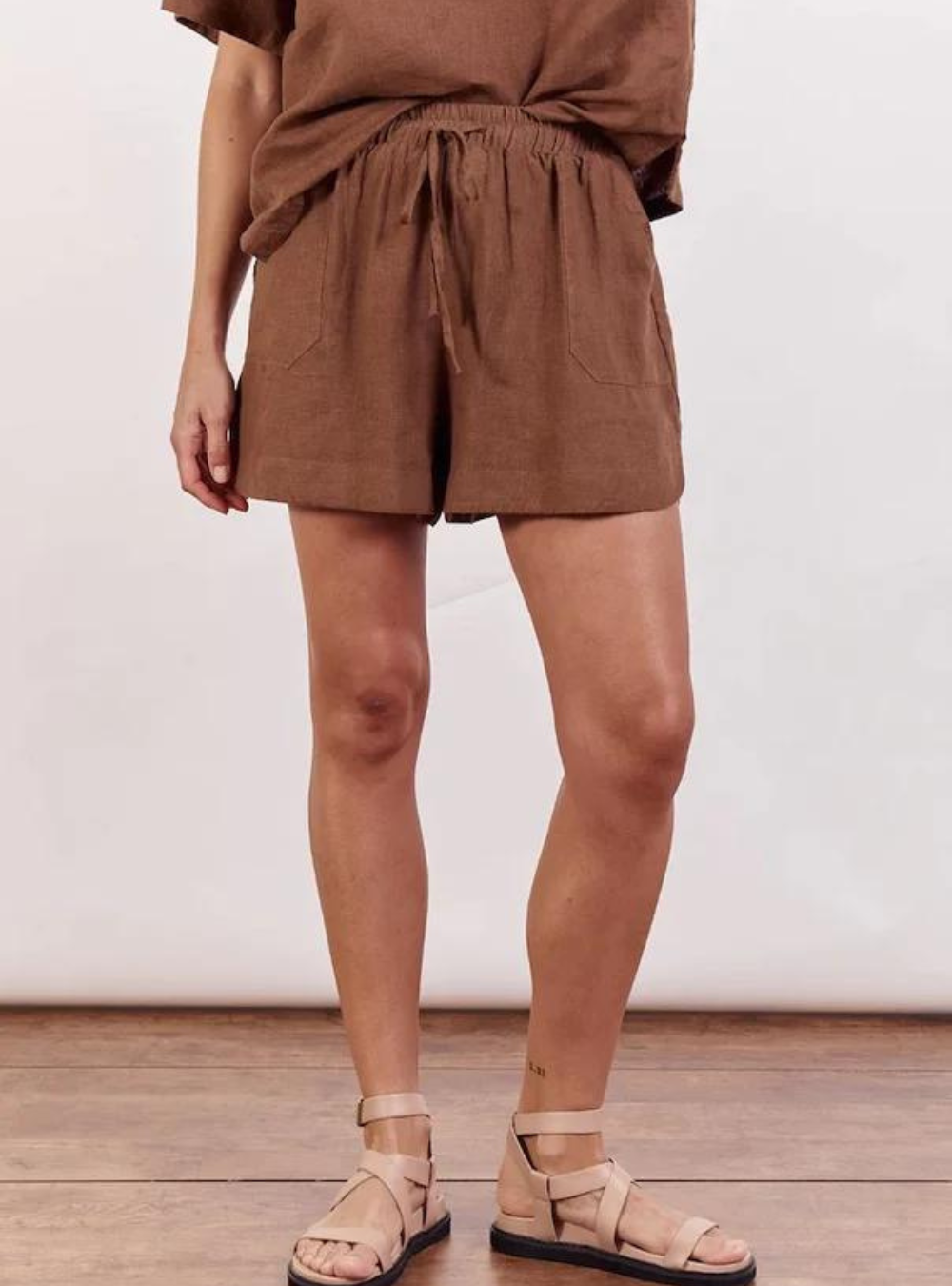 Bronte Linen Shorts - Chocolate