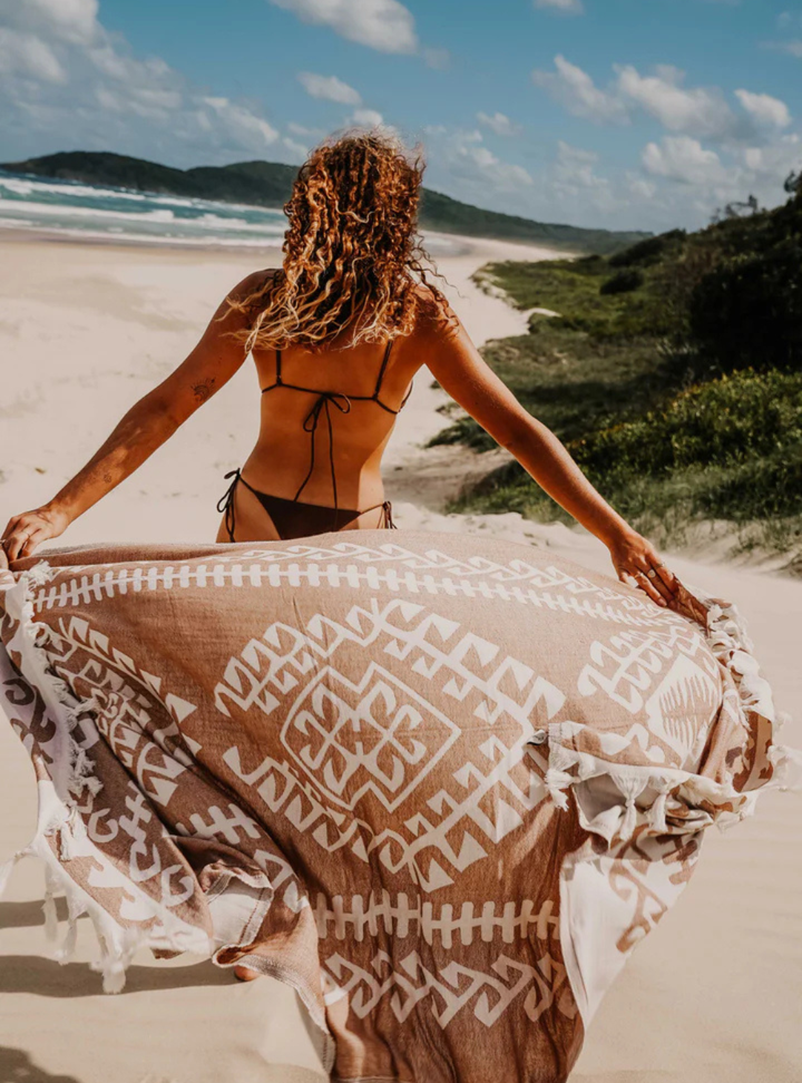 Aztec Turkish Towel - Brown