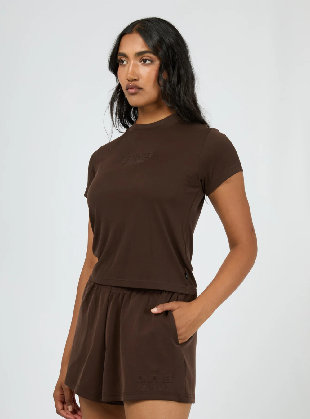 Luxe Active Tee - Brown