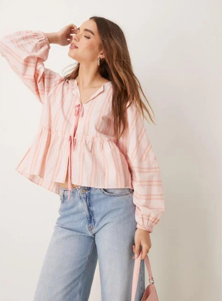 Brunch Babe Blouse - Pink & Yellow Combo