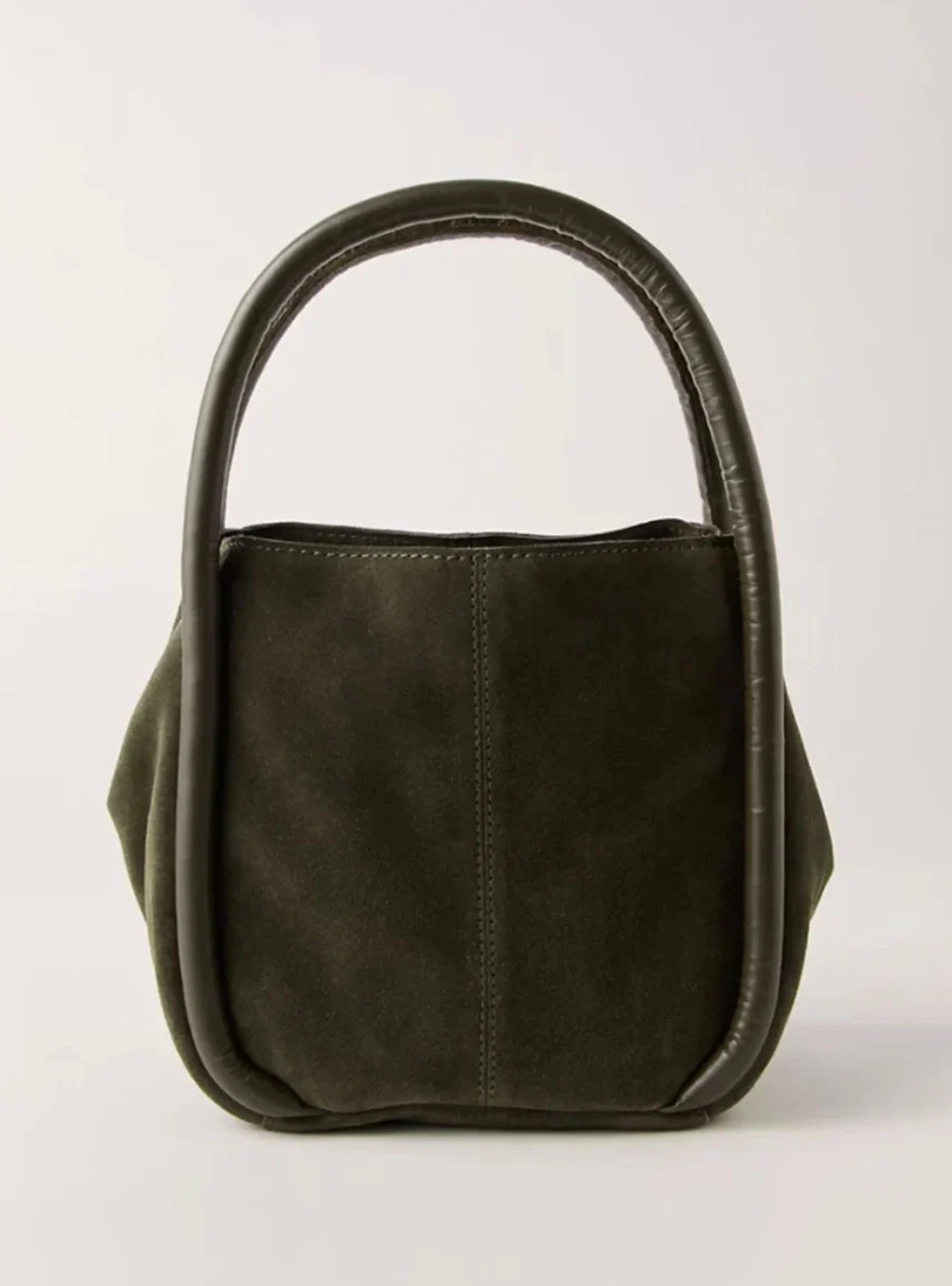 Barlow Suede Bucket Bag - Dark Olive