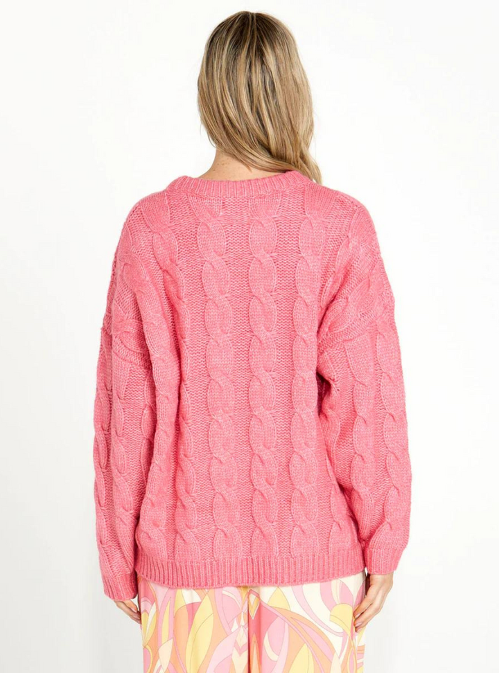 Felicity Cable Knit Top - Rose Pink