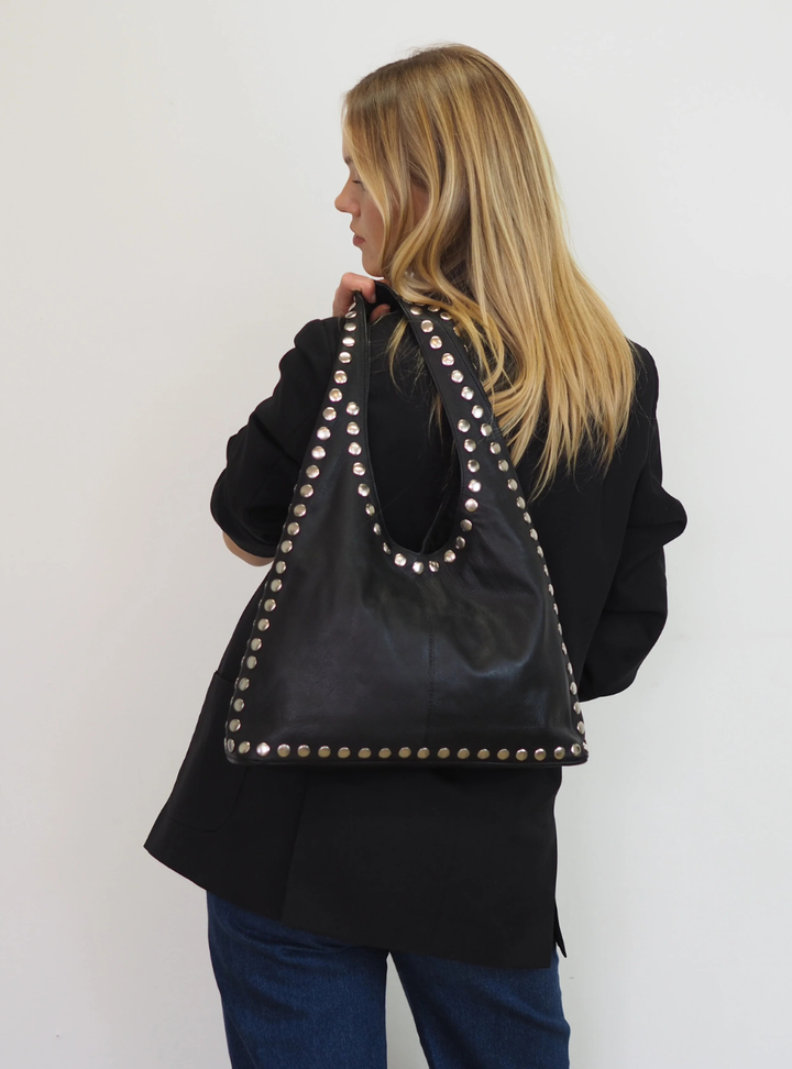 Jenna Studded Hobo - Black