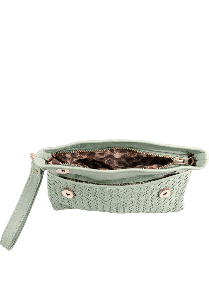 Luna Weave Clutch - Mint