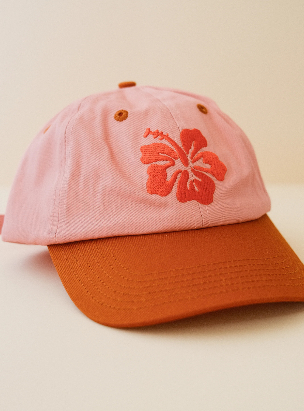 Hibiscus Embroidered Cap