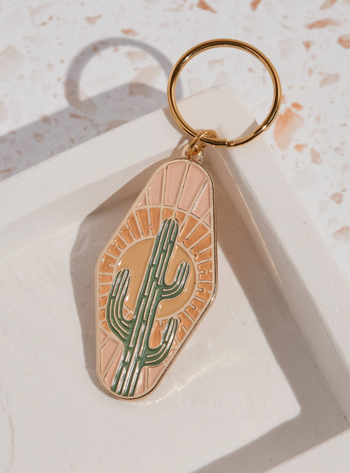 Cactus Enamel Keychain