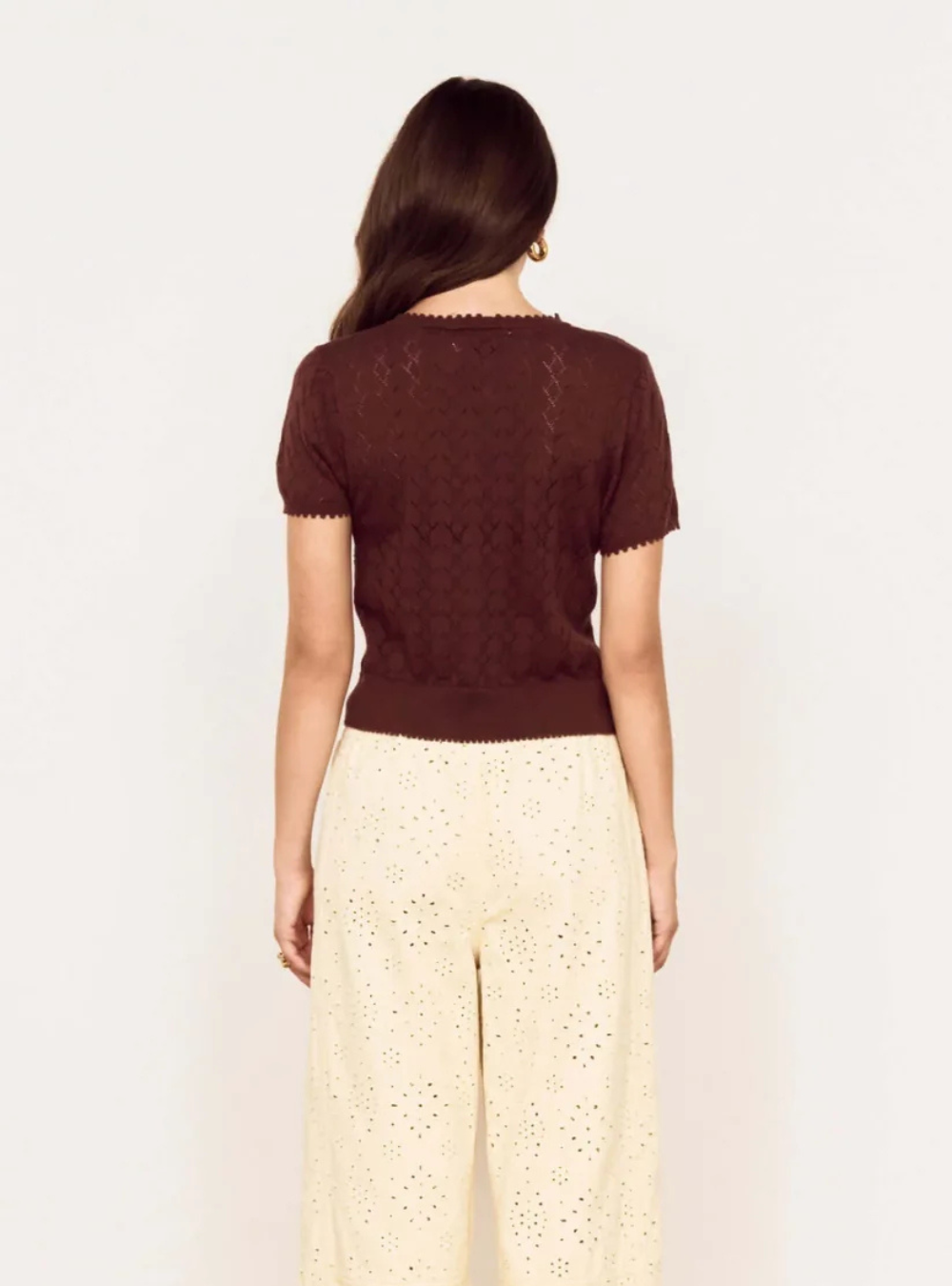 Calla Knit Tee - Chocolate