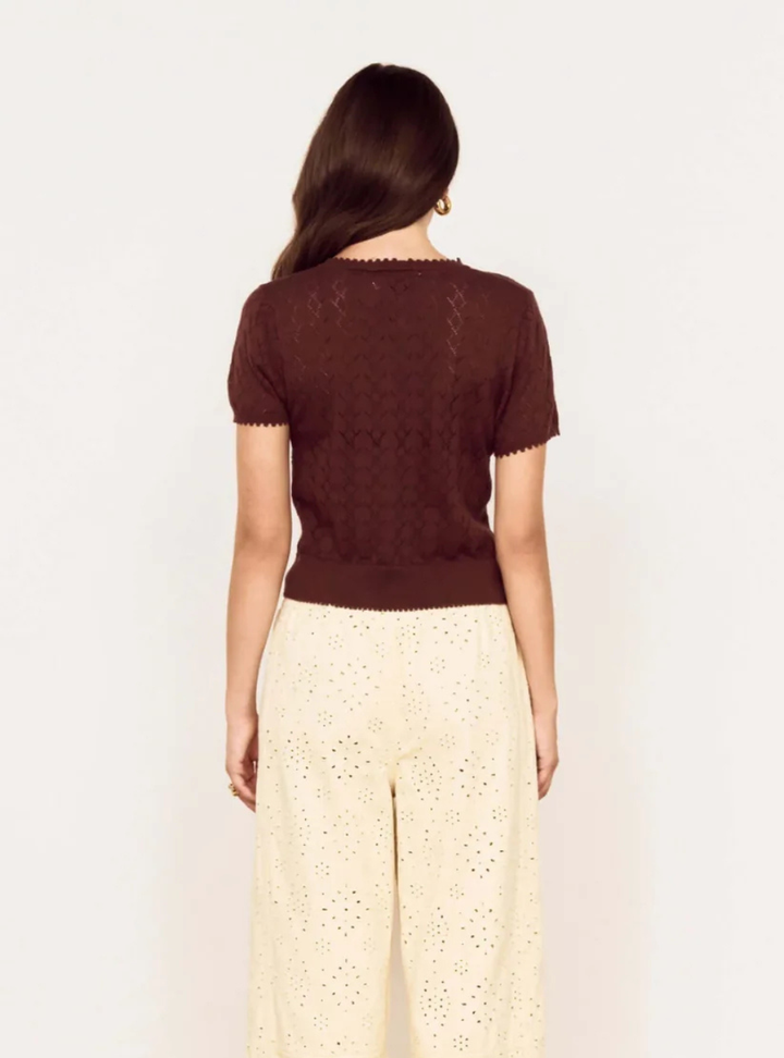 Calla Knit Tee - Chocolate