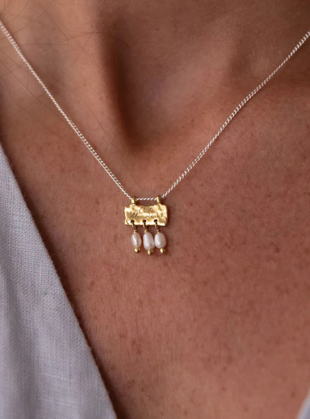 Calm Blue Ocean Pearl Necklace