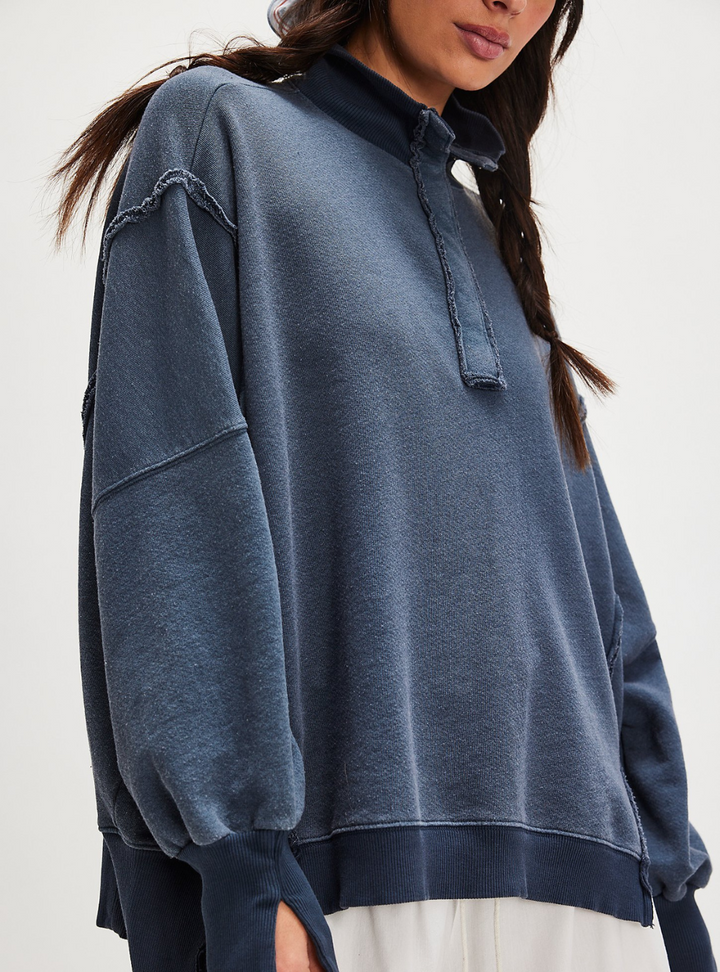 Camden Henley Sweatshirt - Navy