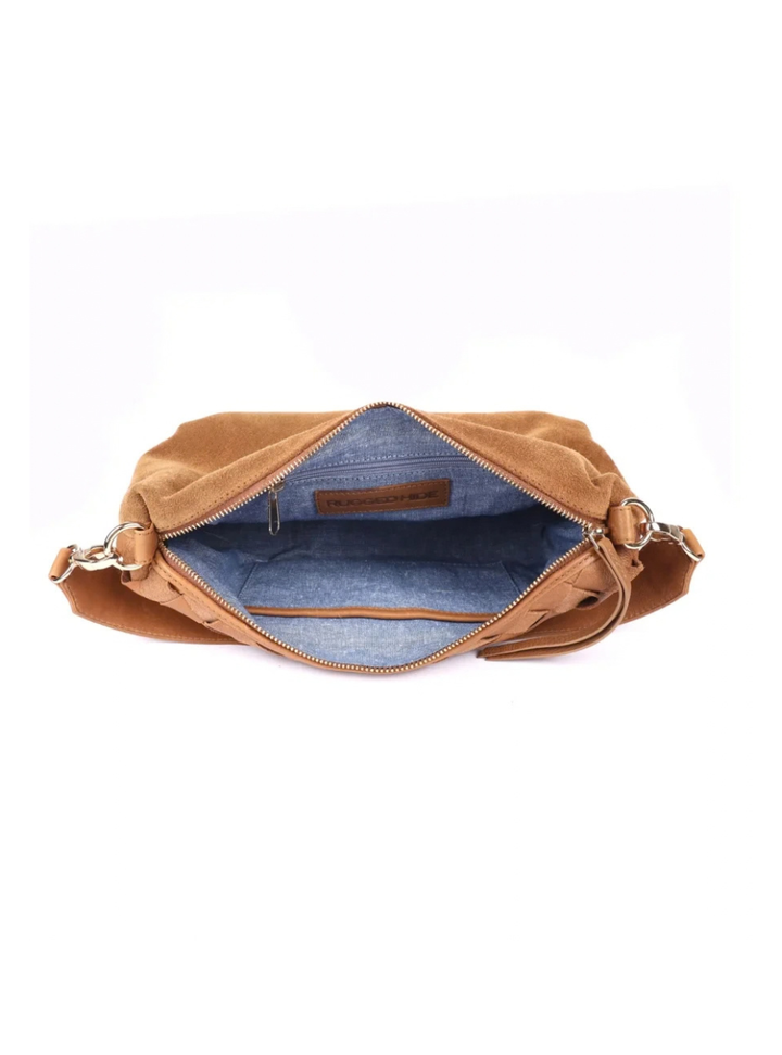 Cleo Woven Suede Small Bag - Caramel