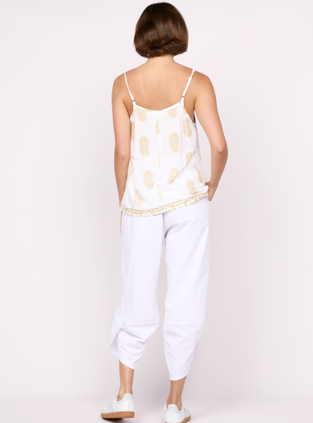 Oracle Gathered Cami - Gold/White