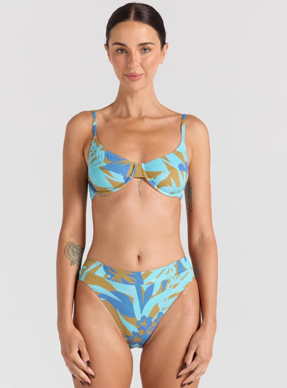 Kealani High Cut Band Bottom - Caribou