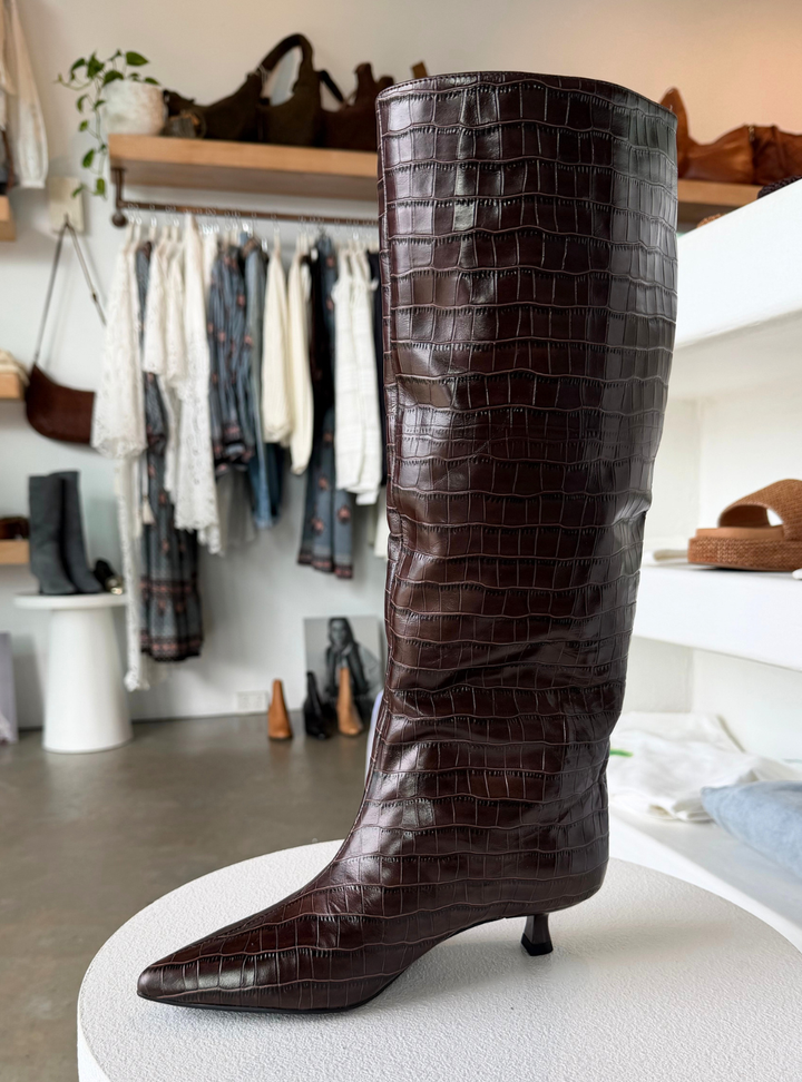 Centese Boot - Choc Croc Leather