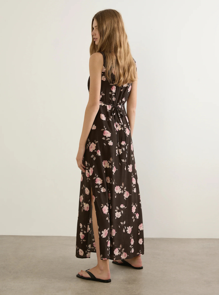 River Maxi Dress - Charcoal Nova Rose