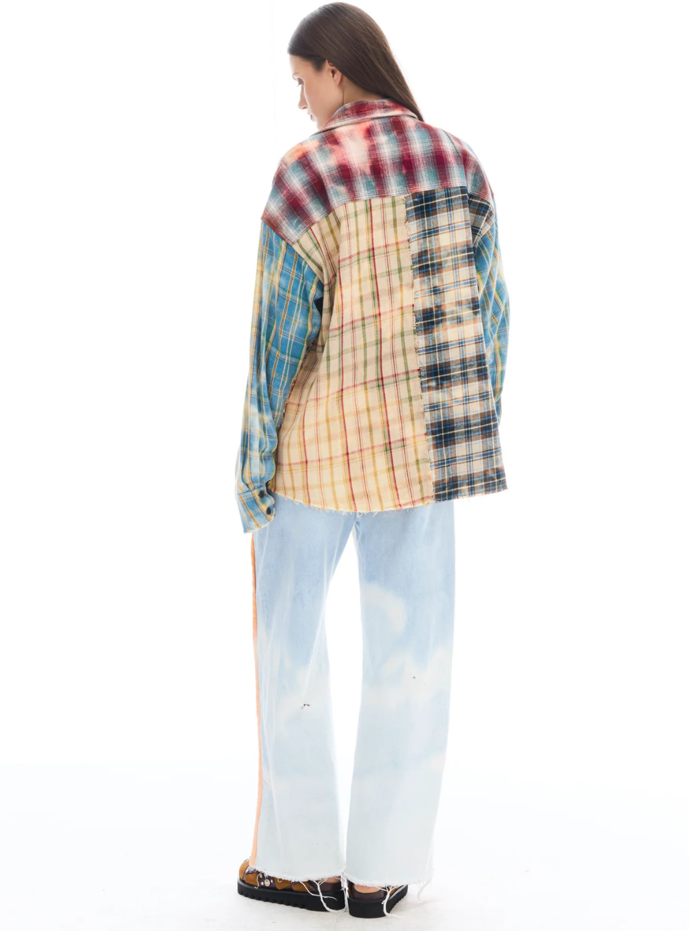 Reworked Panelled Flannel Shirt - Multi