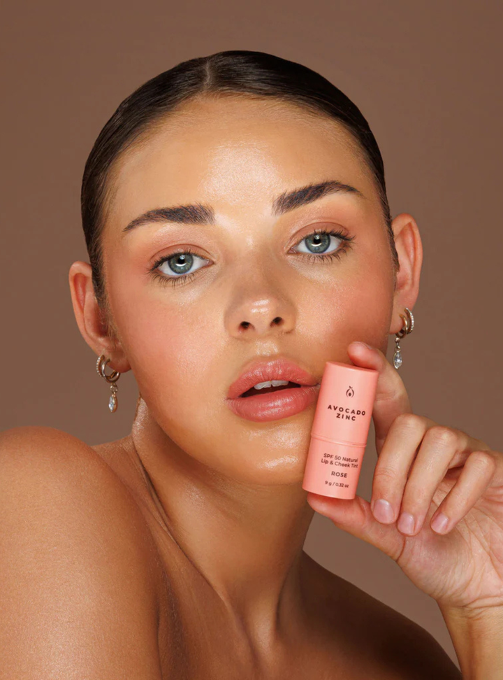 SPF 50 Natural Lip & Cheek Tint - Rose
