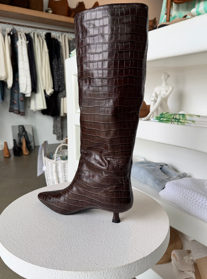 Centese Boot - Choc Croc Leather
